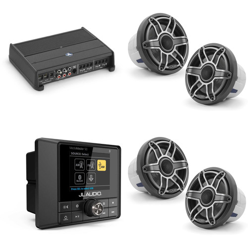 JL Audio MM50 & XDM400/4 w/ (2) M6-880X-S-Gmti, Gunmetal & Titanium Sport Grille Speakers