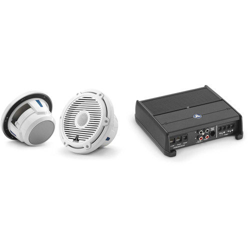 JL Audio XDM200/2 w/ M6-770X-C-3Gw 7.7, Gloss White, White Tweeter, Classic Grille Speakers