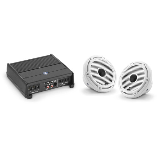JL Audio XDM200/2 w/ M6-650X-C-GwGw 6.5, White Classic Grille Speakers
