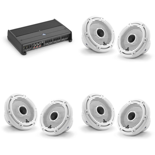 JL Audio XDM600/6 w/ (3) M6-650X-C-GwGw 6.5, White Classic Grille Speakers