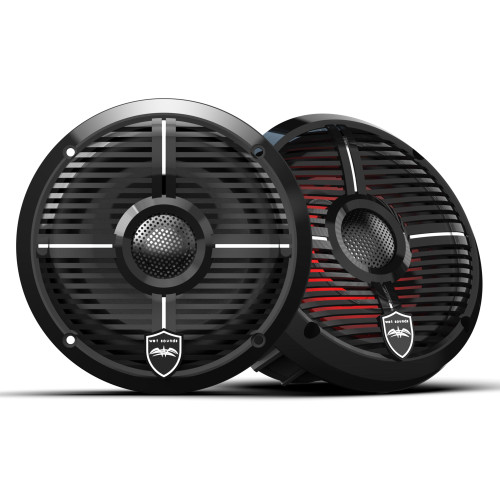 Wet Sounds REVO 6 XW-B V3 - Revolution Series 6.5" RGB LED Marine Coaxial Speakers with Black XW Grilles, Pair