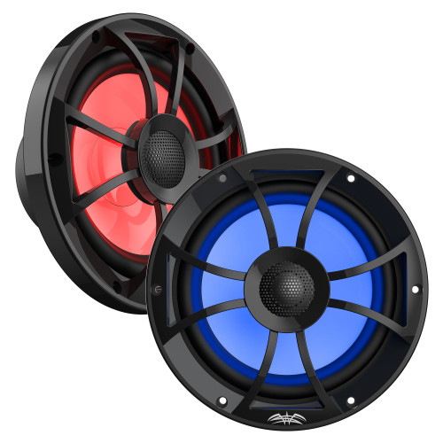 Wet Sounds REFURBISHED RECON 8-BG RGB RECON Series 8" Coaxial Speaker w/ Black XS Grille & RGB Tweeter.