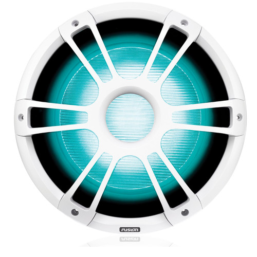 Fusion SG-SL122SPW Signature Series 3 12" 1400-Watt Sports White Marine Subwoofer with CRGBW LED Lights