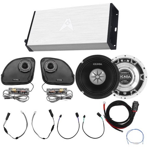 Cicada Audio DSPCM-4X4RG - 4-Channel DSP Amplifier & 4 Speaker Component Speaker RG System