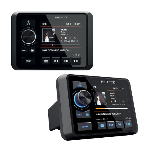 Hertz HMR-50 3-zone Receiver 3.5" color TFT IPS display with HMC-D1 Remote Control with display 13 PIN