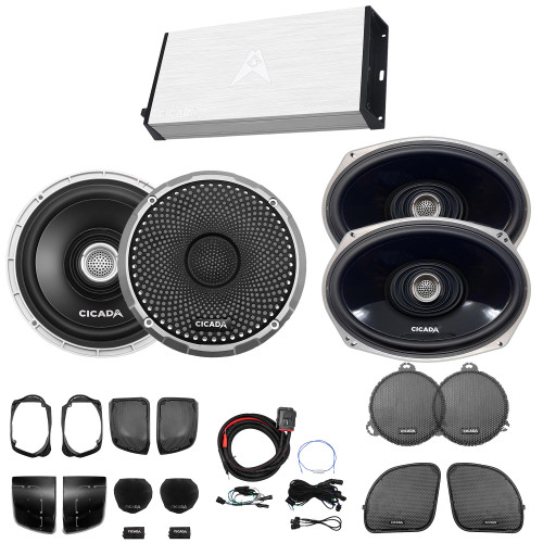 Cicada Audio DSPCX-4X4 - 4-Channel DSP Amplifier & 4 Speaker Coaxial Speaker System