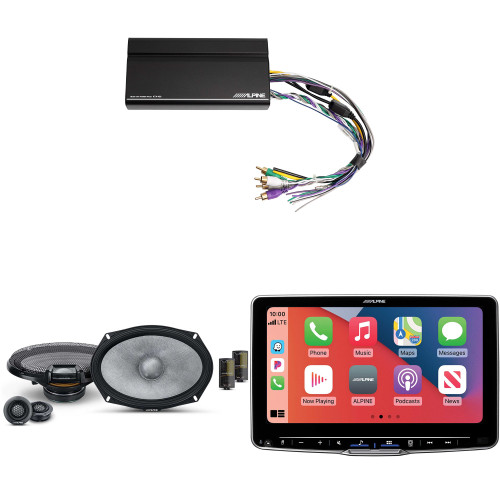 Alpine ILX-F509 Halo9 9" Multimedia Touchscreen Receiver w/ R2-S69C 6x9" Comp Bundle w/ Power Pack