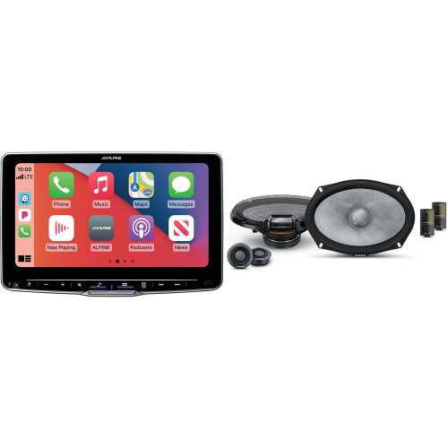 Alpine ILX-F509 Halo9 9" Multimedia Touchscreen Receiver w/ R2-S69C 6x9" Comp Bundle