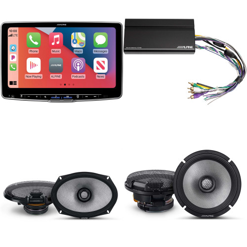 Alpine ILX-F511 Halo11 11" Multimedia Touchscreen Receiver w/ KTA-450 Powerpack Amp & 6.5" & 6x9" R2 Speaker Bundle - R2-S65 & a Pair of R2-S69