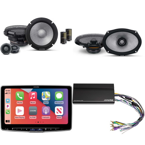 Alpine ILX-F511 Halo11 11" Multimedia Touchscreen Receiver w/ KTA-450 Powerpack Amp & 6.5" & 6x9" R2 Speaker Bundle - R2-S65C 2-Way Comp. Set & a Pair of R2-S69