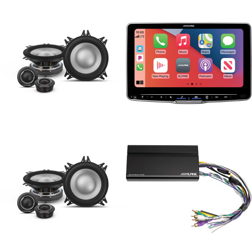 Alpine ILX-F509 Halo9 9" Multimedia Touchscreen Receiver & 2 Pairs Alpine S2-S40C Type S 4" Component Speakers w/ Power Pack