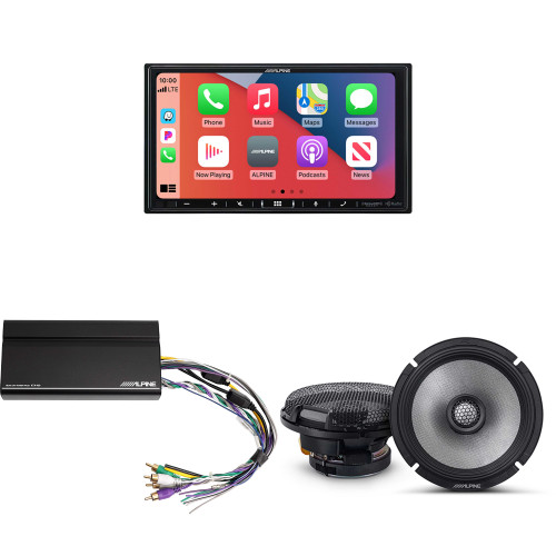 Alpine iLX-407 7-Inch Multimedia Receiver Apple Carplay and Android Auto w/ R2-S65 6.5" Coaxial Bundle w/ Power Pack