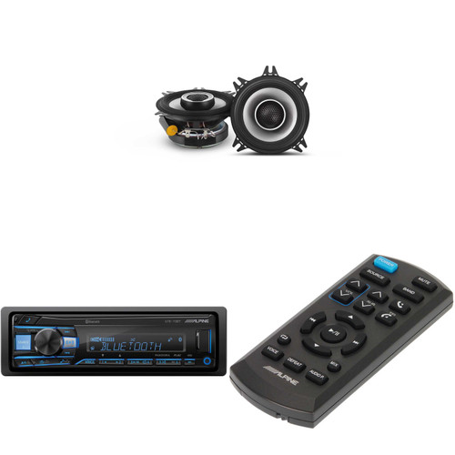 Alpine UTE-73BT, RUE-4360 Remote with 1 Pair Alpine S2-S40 Type S 4" Coax Speakers