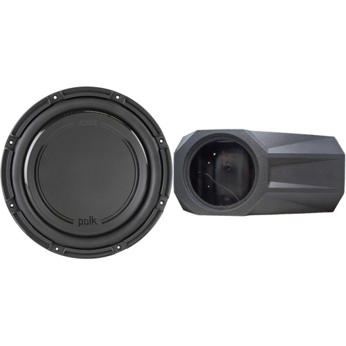 POLK DB1242DVC 12" Dual-4 OHM 370 Watt RMS Subwoofer with MBQJL-302E 12" Unloaded Wrangler JL Ported Subwoofer Enclosure