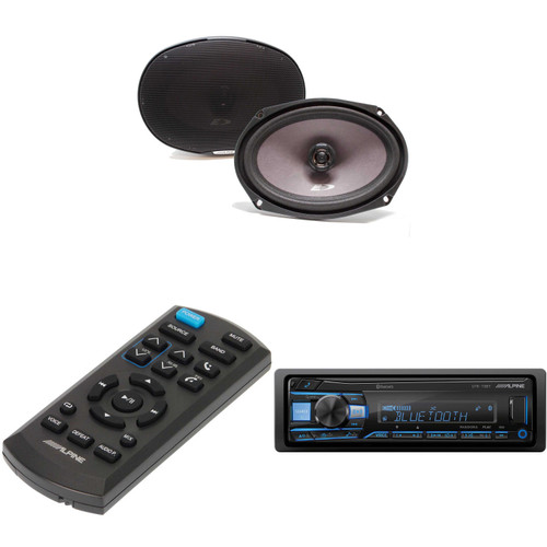 Alpine UTE-73BT,  RUE-4360 Remote with SXE-6926S 6x9" Coax Speakers - Used, Open Box