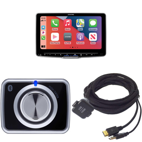 Alpine Halo9 iLX-F509, KCU-315UH USB / HDMI Extension Cable with RUX-H02 Halo wireless volume knob and subwoofer level controller