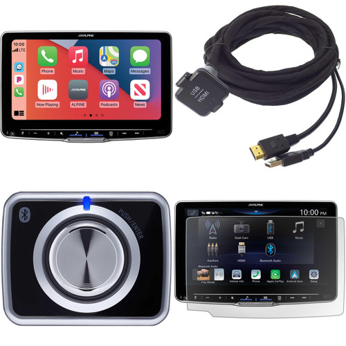 Alpine Halo9 iLX-F509, KCU-315UH USB / HDMI Extension Cable with KAE-HF9DA Anti-Reflective Screen Protector and RUX-H02 Halo wireless Remote