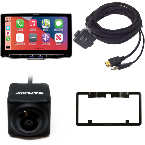 Alpine Halo9 iLX-F509, KCU-315UH USB / HDMI Extension Cable with KTX-C10LP Frame and HCE-C1100 Back Up Cam