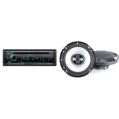 Kenwood KDC-BT782HD CD Receiver with Bluetooth with 1 Pair of KFC-1666S 6-1/2" 2-way Speaker System