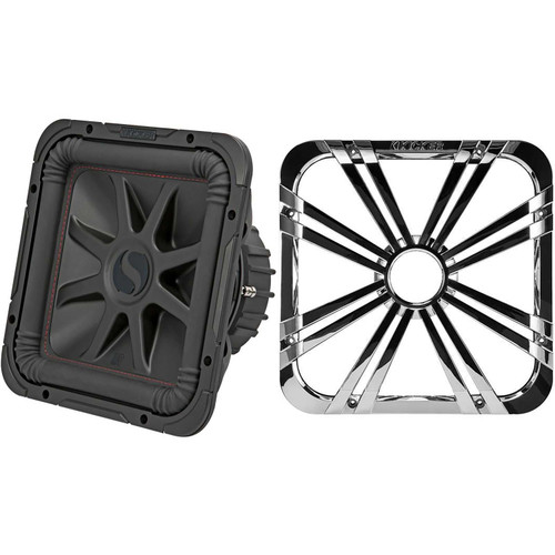Kicker 45L7R122 L7R 12-Inch (30cm) Subwoofer, Dual Voice Coil, 2-Ohm w/ Chrome LED Grill Bundle