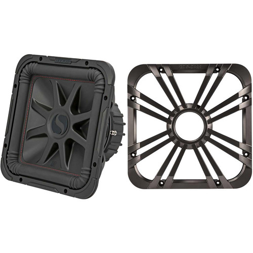 Kicker 45L7R122 L7R 12-Inch (30cm) Subwoofer, Dual Voice Coil, 2-Ohm w/ Chrome LED Grill Bundle