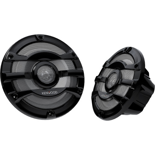 Kenwood KFC-2053MRB 8" 2-way Marine Speaker System (Black), 300W Max Power, Stainless steel mesh grill - Used, Good