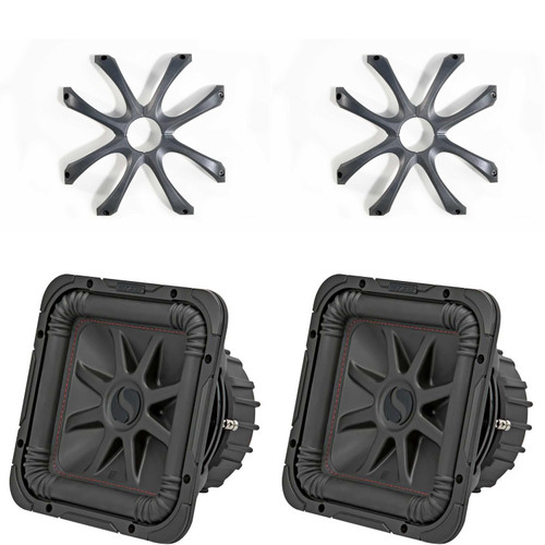 Kicker (2) 45L7R102 L7R 10-Inch (25cm) Subwoofer, Dual Voice Coil, 2-Ohm w/ Cast Aluminum Grill Bundle