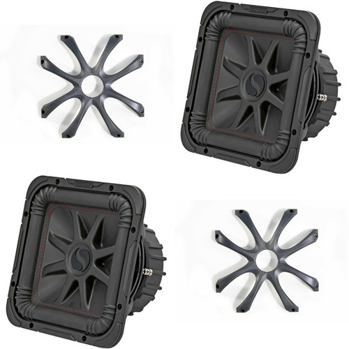 Kicker (2) 45L7R104 L7R 10-Inch (25cm) Subwoofer, Dual Voice Coil, 4-Ohm w/ Cast Aluminum Grill Bundle