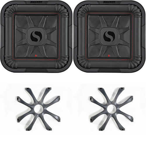 Kicker (2) 46L7T102 L7T L7-Thin 10-Inch (25cm) Subwoofer, Dual Voice Coil, 2-Ohm, 500 Watt w/ Cast Aluminum Grill Bundle