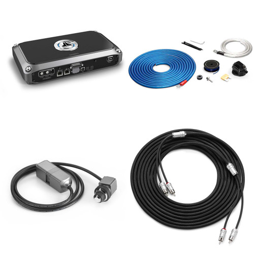 JL Audio VX1000/1i Monoblock Class D Amplifier with Integrated DSP, 1000 W, & Install Kit (RCA), DSP Knob Bundle