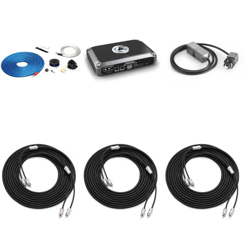 JL Audio VX600/6i 6 Ch. Class D Full-Range Amplifier with Integrated DSP, 600 W, & Install Kit (RCA), DSP Knob Bundle