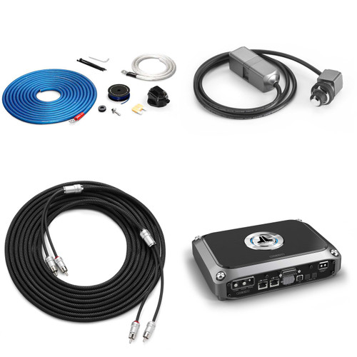 JL Audio VX600/1i Monoblock Class D Amplifier with Integrated DSP, 600 W, & Install Kit (RCA), DSP Knob Bundle