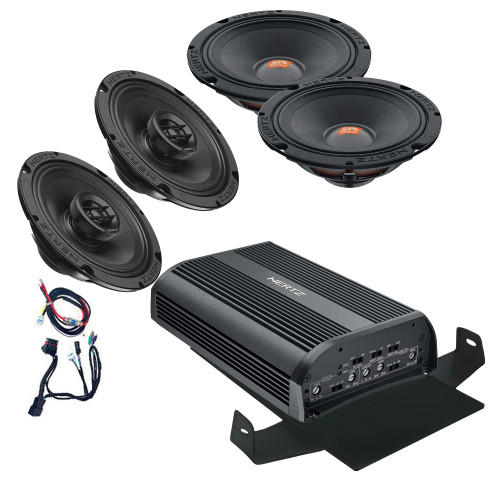 Hertz HSP2-14: For 2014 - 2023 Street Glide & Road Glide equipped with Touring Packs High Performance Plug and Play Amplifier and Four Speaker Kit