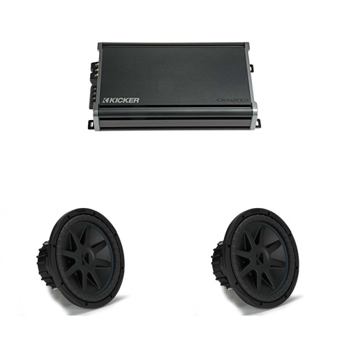 Kicker (2) 50CVX122 CompVX 12" Sub, Dual 2-Ohm & 46CXA12001 Amplifier