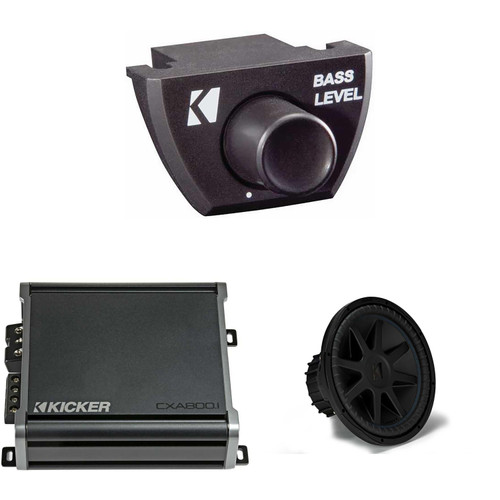 Kicker 44CVX152 CompVX 15" Sub, Dual 2-Ohm & 46CXA8001 Amplifier w/ Bass Knob Bundle