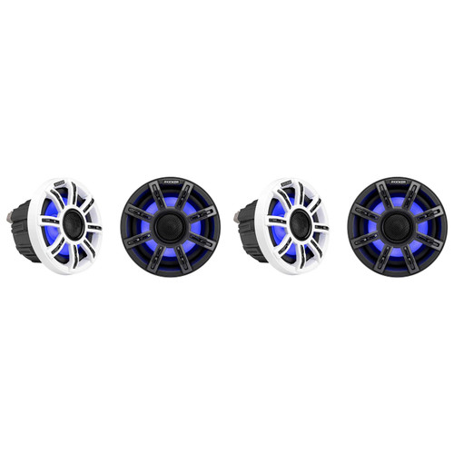 Kicker 51MSC654 - MSC 6.5-Inch Premium Marine 4-Ohm LED Coaxial System, (2) Pairs
