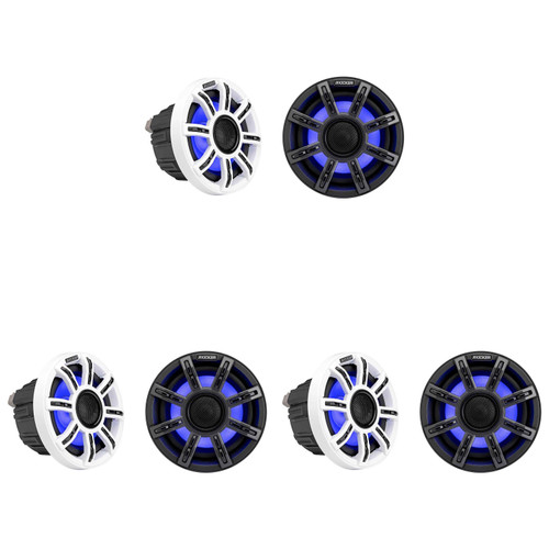 Kicker 51MSC654 - MSC 6.5-Inch Premium Marine 4-Ohm LED Coaxial System, (3) Pairs