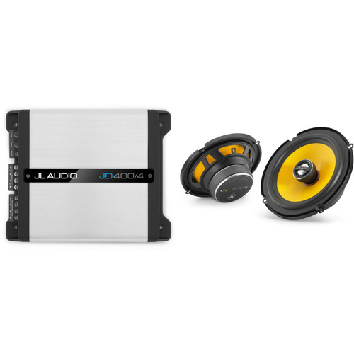 JL Audio JD400/4 4 Ch. Class D Full-Range Amp w/ C1 6.5" Audio Upgrade Bundle