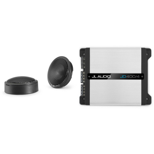 JL Audio JD400/4 4 Ch. Class D Full-Range Amp w/ C1 1" Tweeter Audio Upgrade Bundle