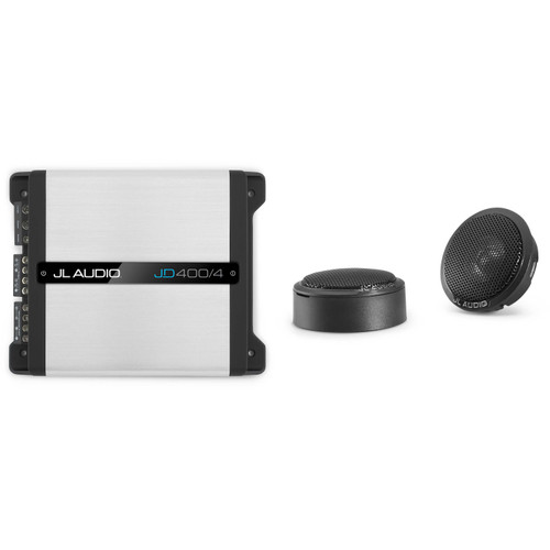 JL Audio JD400/4 4 Ch. Class D Full-Range Amp w/ C1 .75" Tweeter Audio Upgrade Bundle