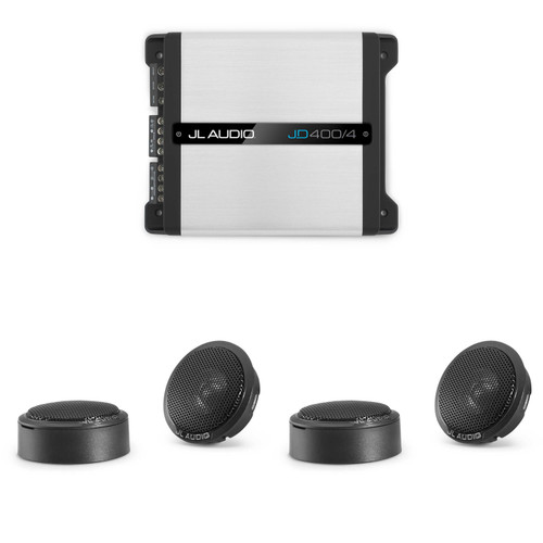 JL Audio JD400/4 4 Ch. Class D Full-Range Amp w/ C1 (2) .75" Tweeter Audio Upgrade Bundle
