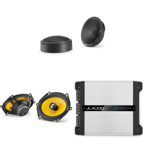 JL Audio JD400/4 4 Ch. Class D Full-Range Amp w/ C1 5x7" & 1" Tweeter Audio Upgrade Bundle