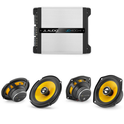 JL Audio JD400/4 4 Ch. Class D Full-Range Amp w/ C1 6.5" & 5.25" Audio Upgrade Bundle