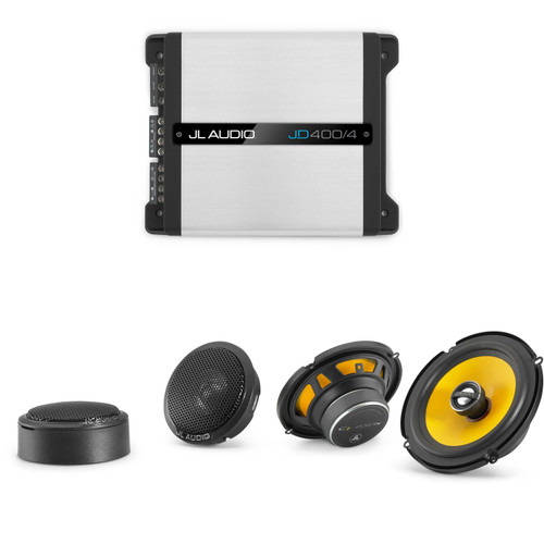 JL Audio JD400/4 4 Ch. Class D Full-Range Amp w/ C1 6.5" & 0.75" Tweeter Audio Upgrade Bundle