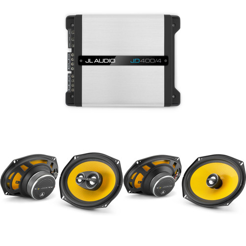 JL Audio JD400/4 4 Ch. Class D Full-Range Amp w/ C1 6x9" 3-way & 6x9" Audio Upgrade Bundle