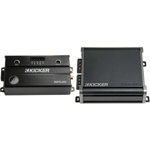KICKER CX400.1 Mono Amplifier & 47KEYLOC Smart Line Output Converter Bundle