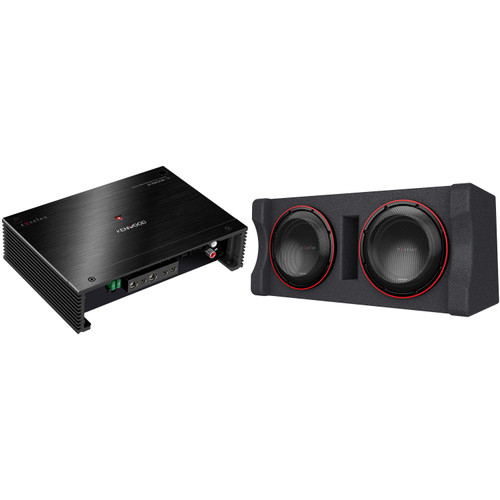 Kenwood P-XW1221DHP Dual 12" High Powered Vented Enclosure with Kenwood X503-1 eXcelon Class D Mono Power Amplifier