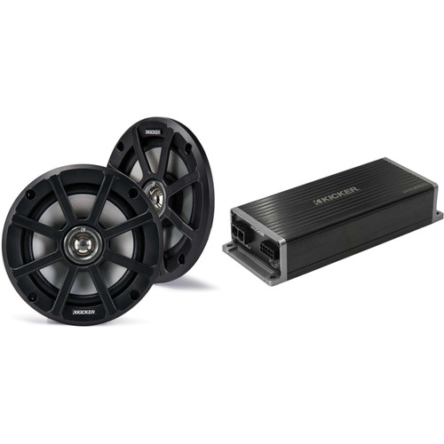 Kicker Marine KPX300.4 Powersports & Motorcycle Amp & 6.5" Speakers (4 Ohm )