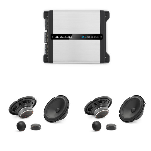 JL Audio JD400/4 4 Ch. Class D Full-Range Amp w/ C1 (2) 6.5" Silk Edition Audio Upgrade Bundle