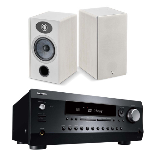 Focal Vestia No1 Light Wood Bookshelf Speakers, Pair, with 7.2-Channel Network AV Receiver Bundle